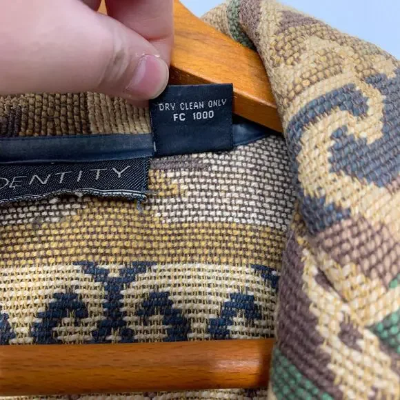 Vintage 80s New Identity women's woven cotton southwestern print blazer XL - Picture 8 of 10